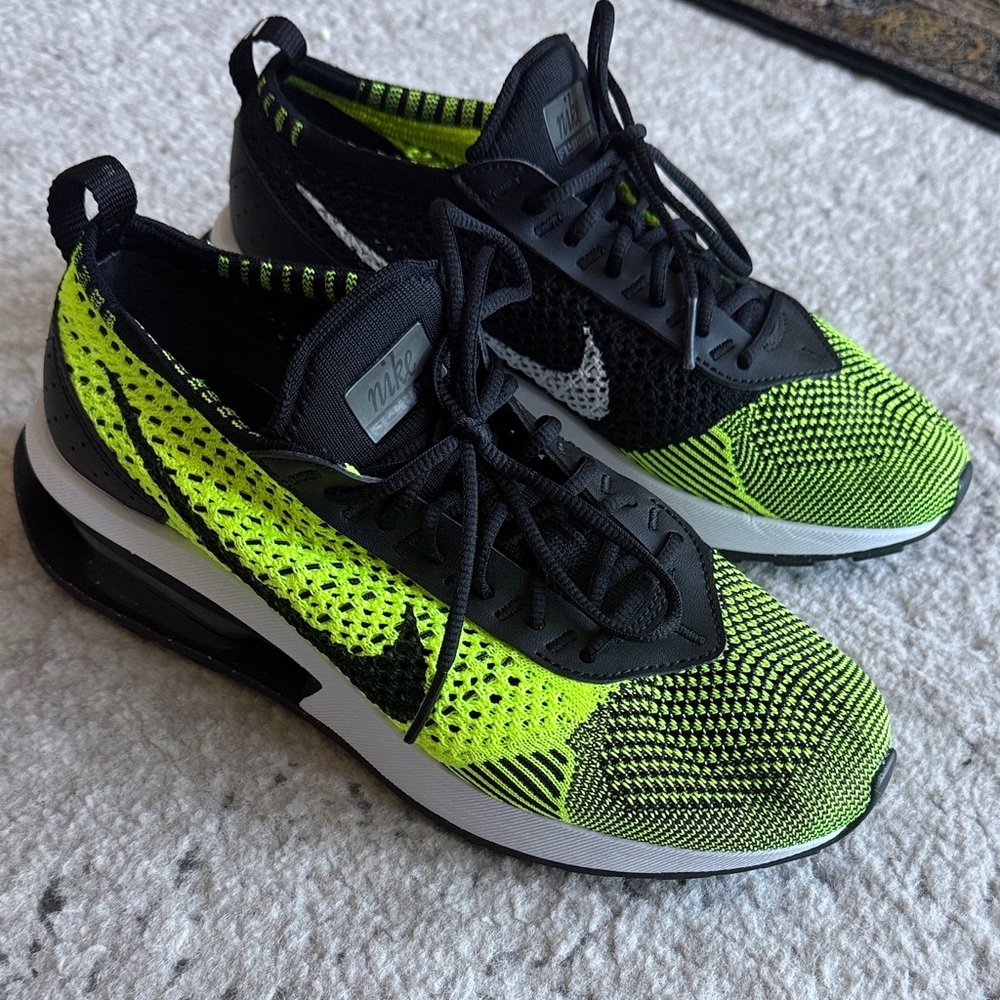 Nike Black and Lime Green Air Max Shoes